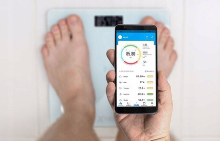 WAGA ŁAZIENKOWA ANALITYCZNA SLIM 180KG SMART+ 17w1