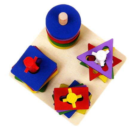 SORTER UKŁADANKA LOGICZNO ZRĘCZNOŚCIOWA DREWNIANA