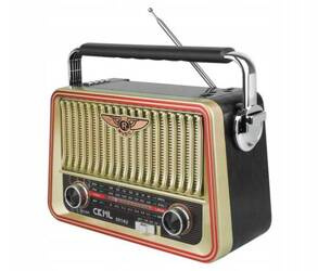 RADIO PRZENOŚNE FM/USB/SD/AUX/SOLAR RETRO