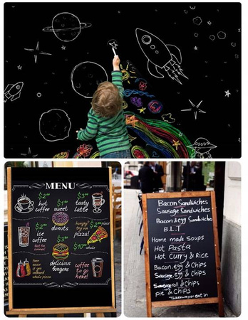 SAMOPRZYLEPNA TABLICA KREDOWA 45X200 cm + 5x KREDA