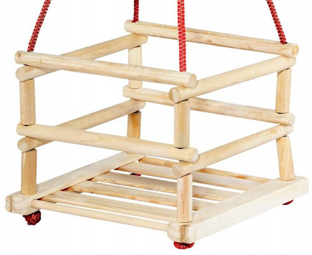 Huśtawka drewniana szczebelkowa ogrodowa