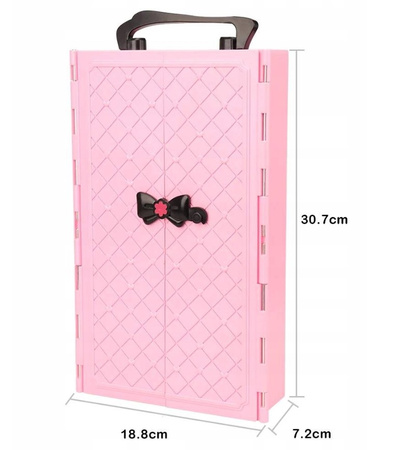 DOMEK DLA LALEK SZAFA LALKA UBRANIA GARDEROBA XXL