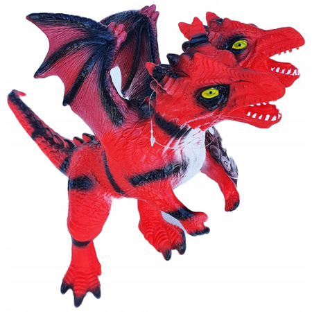 SM5 DUŻY GUMOWY DWUGŁOWY SMOK DINOZAUR Z DŹWIĘKIEM