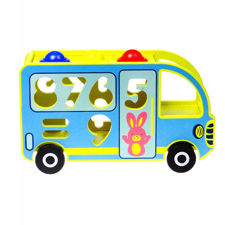 SORTER Przeijak Drewniany EDUKACYJNY Cyfry Auto