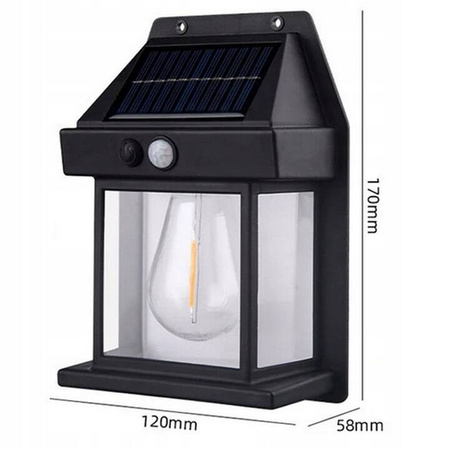 LAMPA SOLARNA KINKIET ŚCIENNY LED Z CZUJNIKIEM RUCHU ZMIERZCHU
