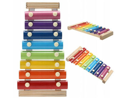 Cymbałki drewniane dla dziecka kolorowe edukacyjne