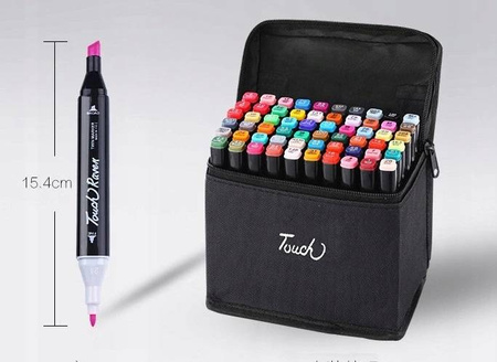 MARKERY ALKOHOLOWE TOUCH ZESTAW 48 szt DWUSTRONNE