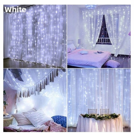 KURTYNA MIKRO LED DRUCIK 3x3m LAMPKI SOPLE PILOT