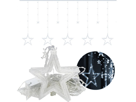 Kurtyna gwiazdki 2,5M 138 led lampki - BARWA ZIMNA