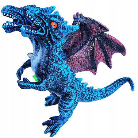 SM3 DUŻY GUMOWY DWUGŁOWY SMOK DINOZAUR Z DŹWIĘKIEM