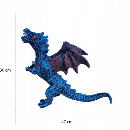 SM3 DUŻY GUMOWY DWUGŁOWY SMOK DINOZAUR Z DŹWIĘKIEM