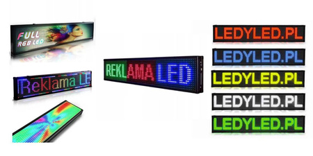 Reklama tablica LED 100 x 20 cm wyświetlacz ekran - dwustronna