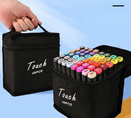 MARKERY ALKOHOLOWE TOUCH ZESTAW 48 szt DWUSTRONNE