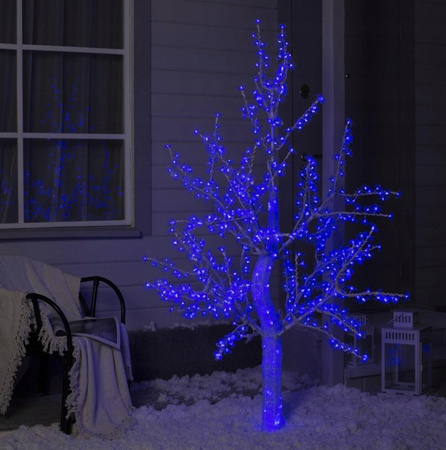 DRZEWKO LED ŚWIECĄCE 150 CM NIEBIESKIE Z FLESHEM