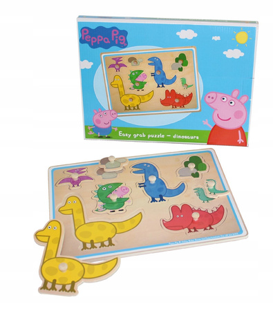 DINOZAURY DREWNIANA UKŁADANKA ŚWINKA PEPPA
