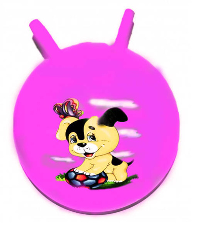 GUMOWA DMUCHANA PIŁKA SKOCZEK Z ROGAMI