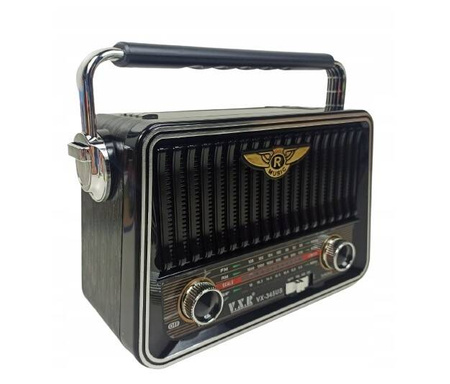 RADIO PRZENOŚNE FM/USB/SD/AUX/SOLAR RETRO