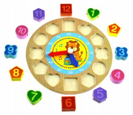 SORTER DREWNIANY ZEGAR KORALIKI DO NAWLEKANIA