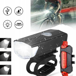 LAMPKA ROWEROWA ŚWIATŁO PRZÓD I TYŁ NA KIEROWNICĘ